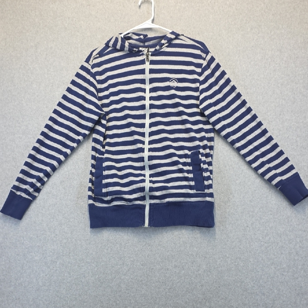 Enyce Striped Zip Up Hoodie Blue White Size L